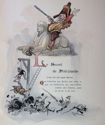 null ROBIDA. ARENE (Paul). Le secret de Polichinelle. Paris, Floury, 1897. In-4 broché,...
