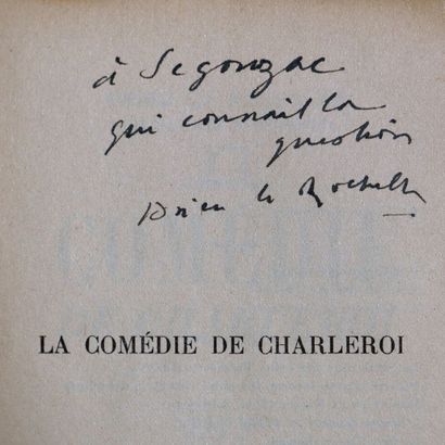 null DRIEU La ROCHELLE. La comédie de Charleroi. Paris, Gallimard, 1934. In-12, broché...
