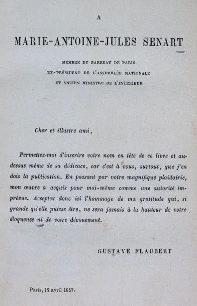 null FLAUBERT (Gustave). Madame Bovary, mœurs de province. Paris, Michel Lévy, 1857....
