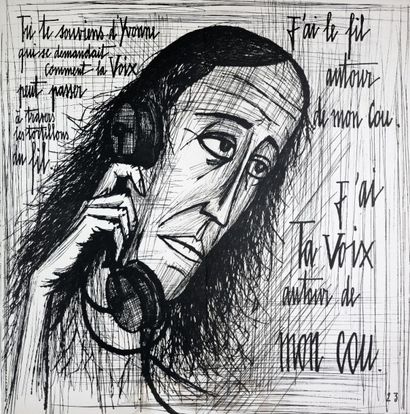 null BUFFET. COCTEAU (Jean). La voix humaine. Aix-en-Provence, Galerie Lucien Blanc,...