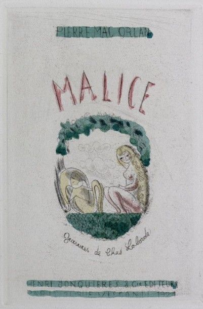 null CHAS LABORDE. MAC ORLAN (Pierre). Malice. Paris, Jonquières, 1924. Grand in-8,...