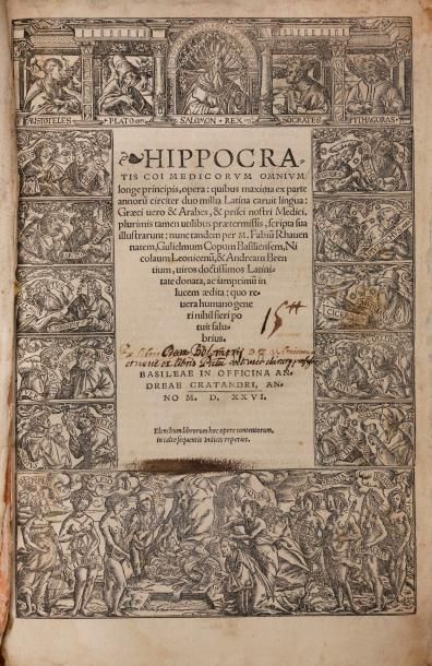 null [Livre du XVIe s.]. [Médecine]. HIPPOCRATE. Hippocratis coi medicorum omnium...