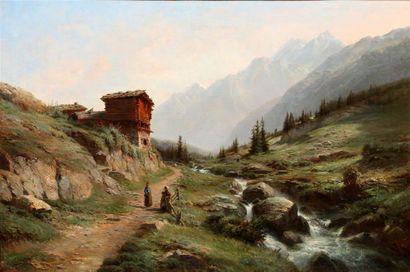 Leberecht LORTET (1826-1901).
Vallée de Zermatt...