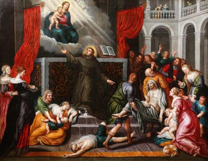 null Peeter SION (? 1624 - Anvers 1695).
Saint Bernardin de Sienne.
Cuivre.
D. :...