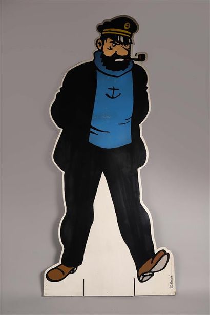 null [Hergé] [Tintin]. CAPITAINE HADDOCK.
Effigie en carton.
Siglée "Hergé exclusivité...