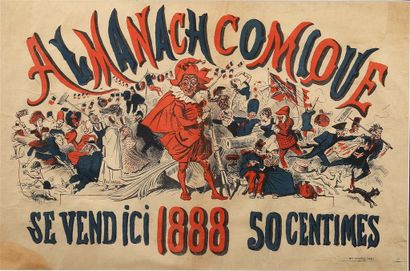 null [Affiches]. ALMANACH COMIQUE, 1888.
Rarissime affiche promotionnelle qui figure...