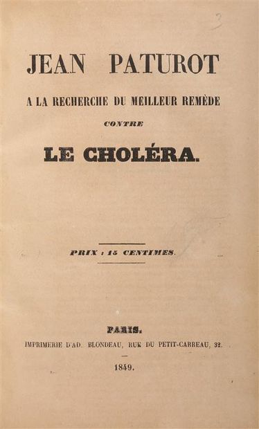 null PATUROT (Jean). Jean Paturot à la recherche du meilleur remède contre le choléra....