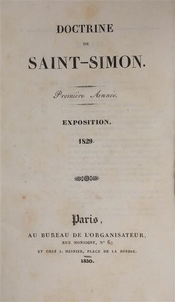 null [Saint-Simonisme]. Doctrine de Saint-Simon. Première année. Exposition. 1829....