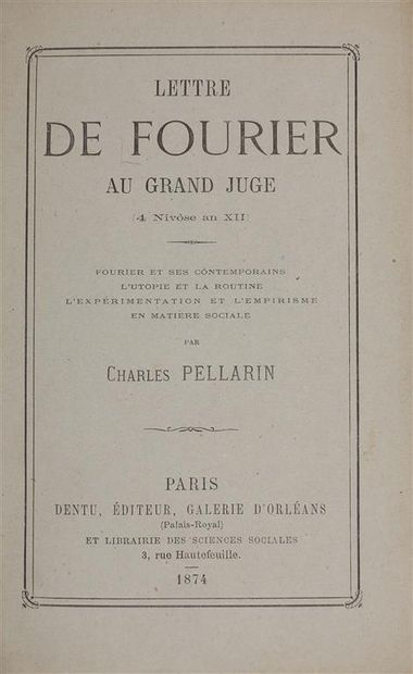 PELLARIN (Charles). Lettre de Fourier au...