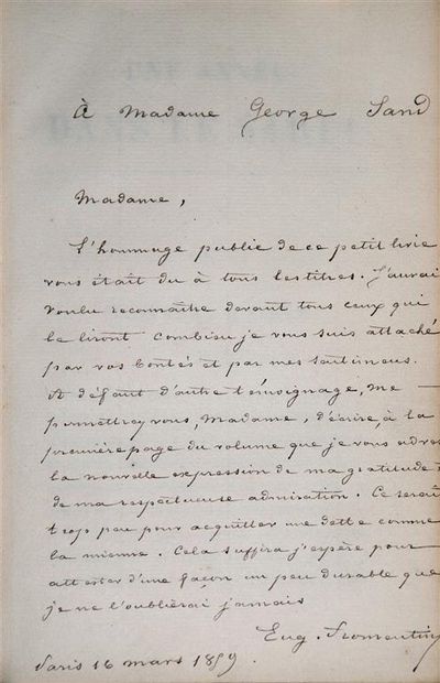 null FROMENTIN (Eugène). Une année dans le Sahel. Paris, Michel Lévy, 1859. In-12,...