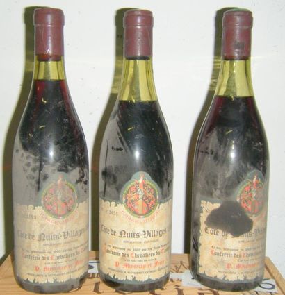 3 bouteilles Côte de Nuits Villages 1966,...