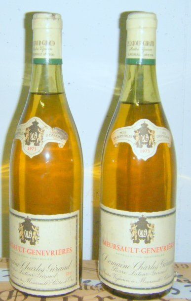 null 2 bouteilles Meursault-Genevrières 1973, Latour Giraud, belle couleur