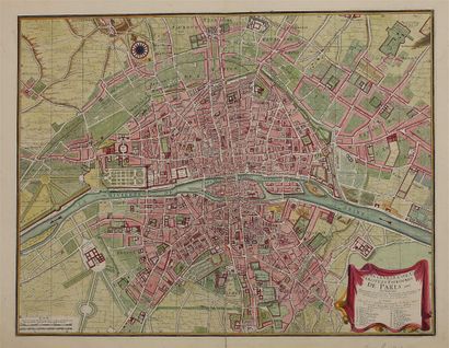  Plan de la ville, cité, université, et faubourgs de Paris avec ses environs. Augmentez...