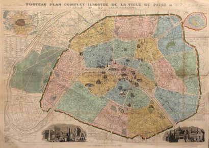 null VUILLEMIN (A.). Nouveau plan illustré de la ville de Paris en 1877, divisé en...