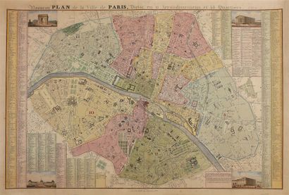 Nouveau plan de la ville de Paris, divisé...