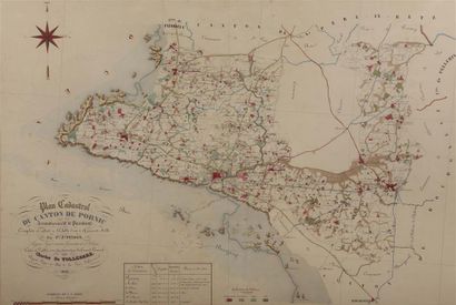 null [Bretagne]. PINSON (Félix Joseph). Plan cadastral du canton de Pornic, arrondissement...