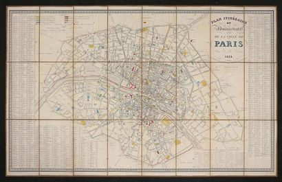 null PERROT (A.M.). Plan itinéraire et administratif de la ville de Paris. Gravé...
