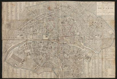 null Plan routier de la ville et fauxbourgs de Paris divisé en douze municipalités....