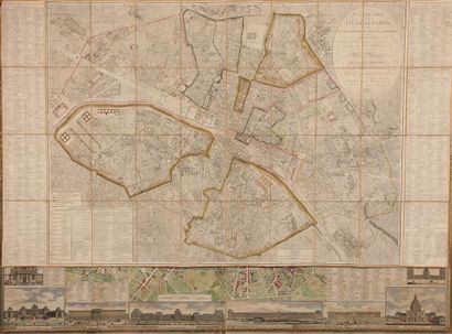 null Plan routier de la ville de Paris divisé en XII arrondissements ou mairies et...
