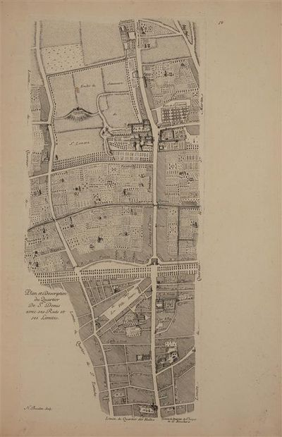 null [LA CAILLE]. [Quartiers de Paris. 1714]. In-folio, 19 [sur 22] plans gravés...