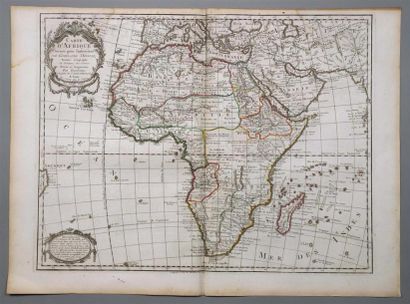 null [Afrique] [Cartes]. Ensemble de 5 cartes d'Afrique gravées (plis sans gravité,...