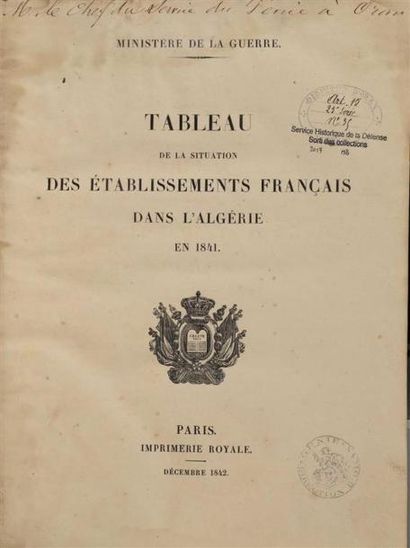 null [Algérie francaise]. Tableau de la situation des établissements français dans...