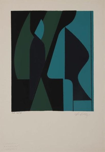 null Victor VASARELY (1906-1997). 2 sérigraphies en couleurs.
- OPALE, 1966. Signée...