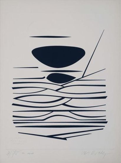 null Victor VASARELY (1906-1997). 5 sérigraphies en relief. 
- [Ronds noirs et ronds]....
