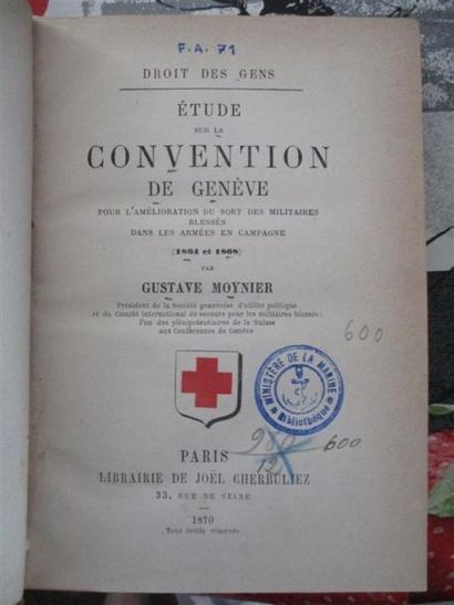 null MOYNIER (Gustave). Étude sur la Convention de Genève pour l'amélioration du...