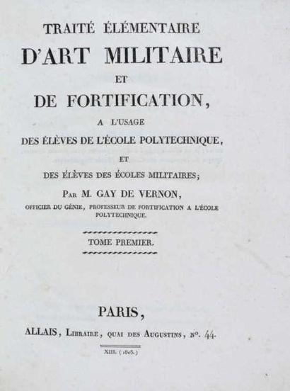 null [Militaria]. GAY DE VERNON (Simon-François). Traité élémentaire d'art militaire...
