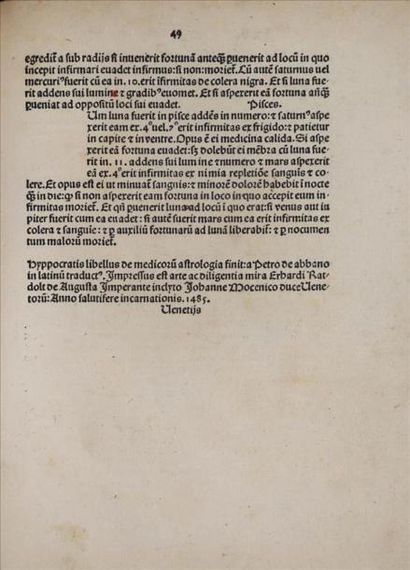 null [Astrologie] [Incunable]. [FIRMIN DE BEAUVAL]. [PSEUDO-HIPPOCRATE]. Opusculu[m]...