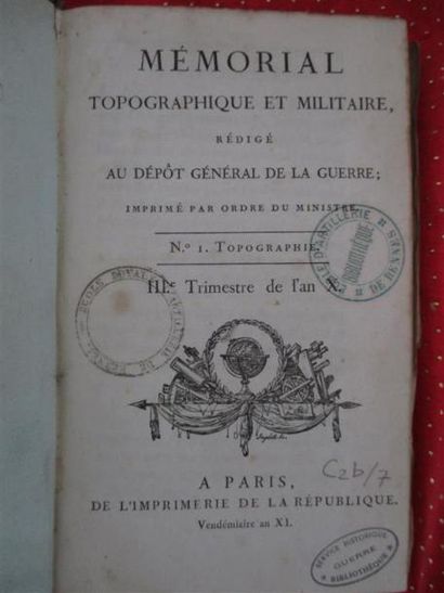 null [Militaria]. Mémorial topographique et militaire rédigé au depôt général de...