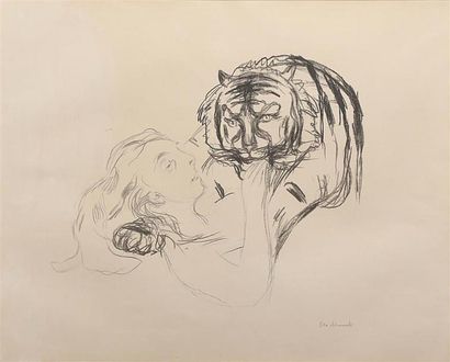 null MUNCH (Edvard) (1863-1944).
Le Tigre.
Planche du portfolio Alpha et Omega. 1908-09.
Lithographie...