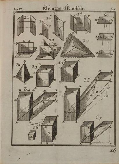 null EUCLIDE, CHALES (Claude François MILLIET de, ou DECHALES). Les élémens d'Euclide...