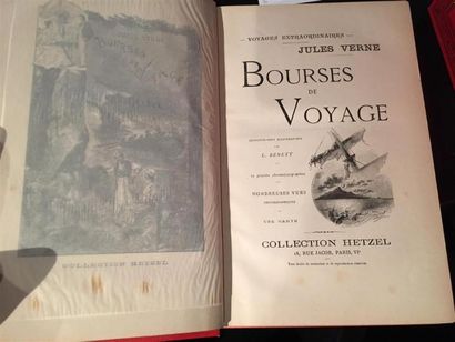null VERNE (Jules). Bourses de voyage. 47 illustrations par L. Bennett, 12 grandes...
