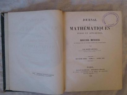 null LIOUVILLE (Joseph). Journal de mathématiques pures et appliquées, ou recueil...