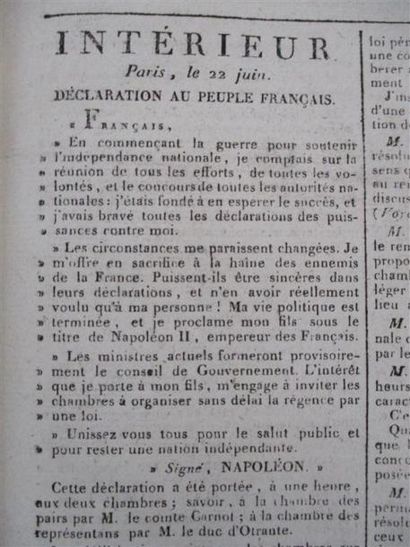 null VENDU SUR DESIGNATION, 5/166 VOL EN SALLE /// 
Gazette nationale ou le Moniteur...