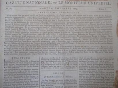 null VENDU SUR DESIGNATION, 5/166 VOL EN SALLE /// 
Gazette nationale ou le Moniteur...