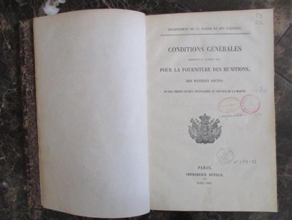 null [Marine]. RÉUNION DE 2 OUVRAGES. 1847-1908.
- Conditions générales pour la fourniture...
