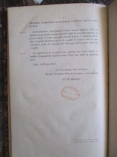 null [Marine]. RÉUNION DE 2 OUVRAGES. 1847-1908.
- Conditions générales pour la fourniture...