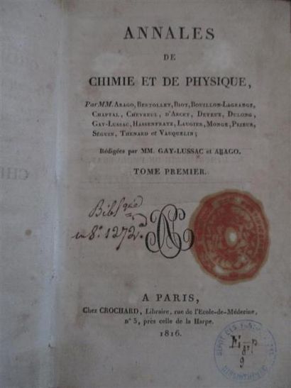 null [Chimie] [Physique]. Annales de Chimie et de Physique [2e - 7e séries]. 1816-1903....