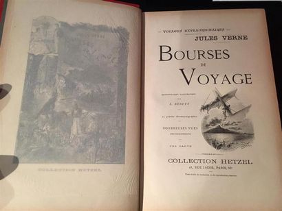 null VERNE (Jules). Bourses de voyage. 47 illustrations par L. Bennett, 12 grandes...
