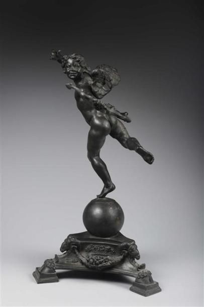null MAMONNIER, F. (?) :
Cupidon décochant sa flèche.
Épreuve en bronze à patine...