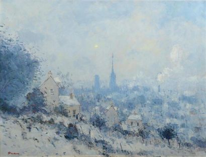 null Jean Pierre DUBORD (né en 1949). 
Rouen- Le Mont Gargan en hiver.
Huile sur...
