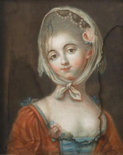 null École FRANCAISE du XVIIIème siècle.
Portrait de dame.
Pastel.
D. : 47 x 38 ...