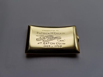  ROLEX. Modèle "prince brancard", vers 1950. Montre d'homme en alliage d'or 585 millièmes....