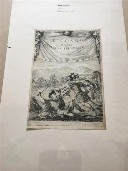 null Stefano DELLA BELLA (1610-1664).
Frontispice de "Il Cosmo o Vero L'Italia Trionfante".
Gravure...