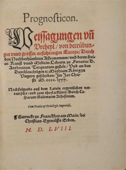 null [Livre illustré du XVIe siècle]. PARACELSE ; LICHTENBERGER (J.). Propheceien...