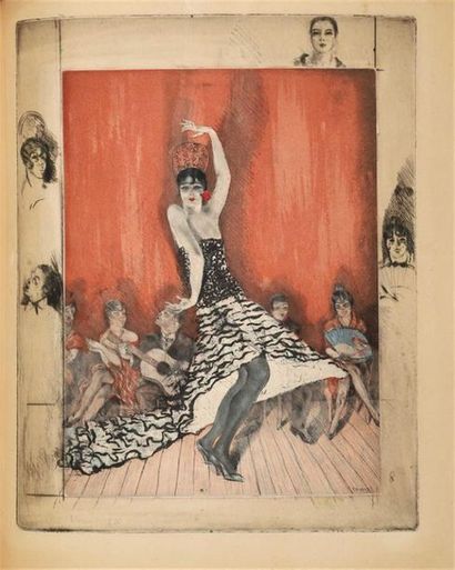 null CHIMOT. LOUS (Pierre). La Femme et le pantin. Paris, Devambez, 1928. In-4, maroquin...