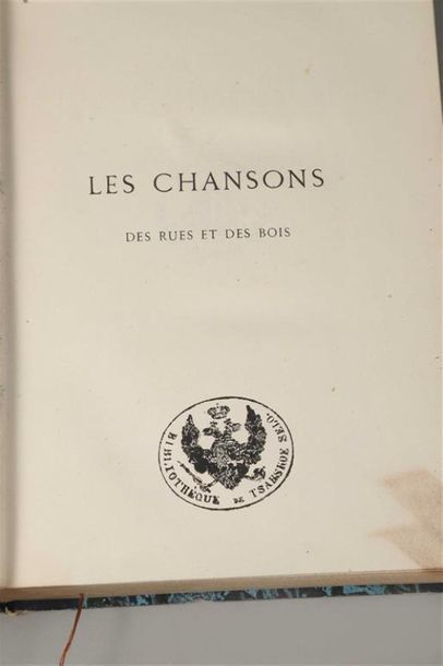 null [Alexandre II]. HUGO (Victor). Les chansons des rues et des bois. Paris, Librairie...
